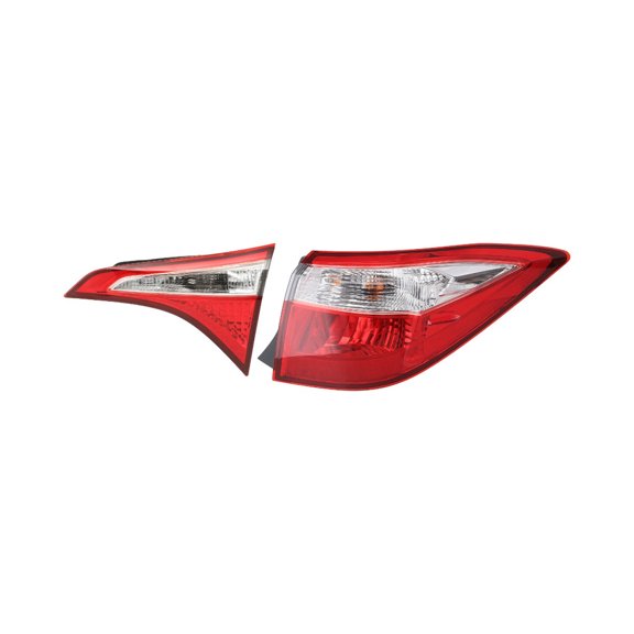 KarParts360 For Toyota Corolla 2014 2015 2016 Tail Light Passenger Side, Inner and Outer | Set of 2 | With Bulbs | Replacement For TO2803114, TO2805118 | 81550-02750, 8155002751