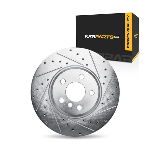 KarParts360 For Toyota GR Supra 2021 2022 2023 2024 Brake Rotor Front, Passenger Side | Silver | 12.99 Inches Outside Diameter | 0.88 Inches Discard Thickness | 2.64 Inches Center Hole Diameter