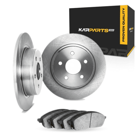 KarParts360 For Toyota Highlander 2001 2002 2003 Brake Set | Rear | Cast Iron Rotor | Excluded Calipers | Solid | Plain Rotor Style | 112 Millimeters / 4.41 Inches Bolt Circle | 9 Lugs
