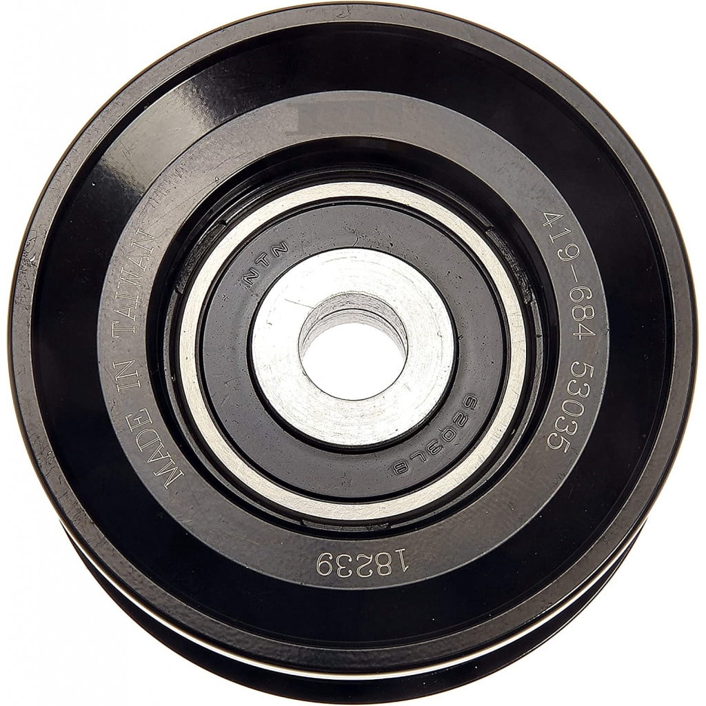KarParts360 For Toyota Land Cruiser 1998-2007 Idler Pulley | Steel | Serpentine Belt Type | Black | 6 Groove | 11.5 Mm. Inside Diameter | 2.4 Mm. Material Thickness | 11927EA000, 166040F010