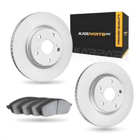 KarParts360 For Toyota Mirai 2021 22 23 24 2025 Brake Set | Cast Iron | Vented | Plain Rotor | Ceramic Pads | Performance/Racing | 4.50 Inches Bolt Circle