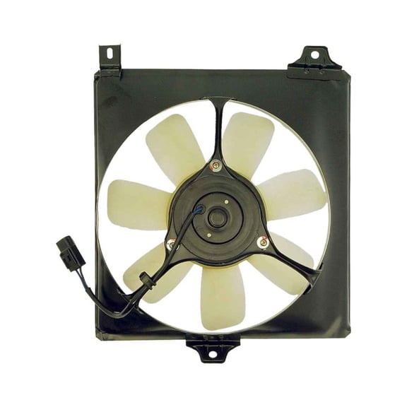 KarParts360 For Toyota RAV4 1996 97 98 99 2000 Radiator Fan | Plastic Blade | Male Connector | Brushed Mount Type | Stamped Steel Shroud | 2 Terminal | Replacement For 88590-42021, 16363-74190