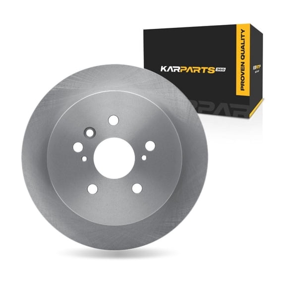 KarParts360 For Toyota Venza 2009-2015 Brake Rotor Rear | Cast Iron | Solid | 62 Millimeters/2.44 Inches Center Hole Diameter | 9 Millimeters/0.35 Inches Discard Thickness | 5 Stud/Lug Hole