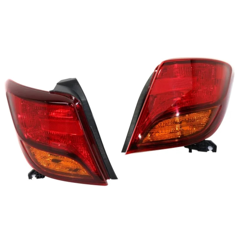 KarParts360 For Toyota Yaris 2015 2016 2017 Tail Lights Driver And Passenger Side | Pair | CAPA | Red and Amber Lens | LED | Lens/Housing | Hatchback | TO2819154, TO2818154 | 815510D620, 815610D620