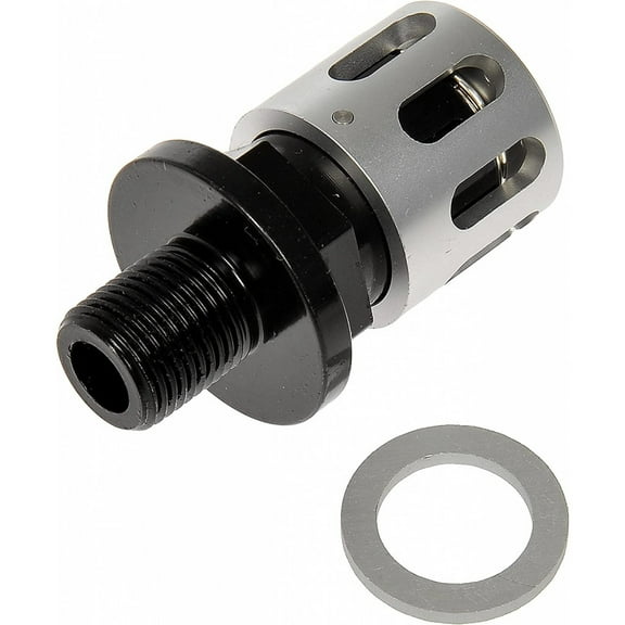 KarParts360 Twist Drain Oil Drain Plug | Carbon Steel | 2 Bolt Grade | Black, Silver Color | EZ Drain Method | With Gasket Or Seal