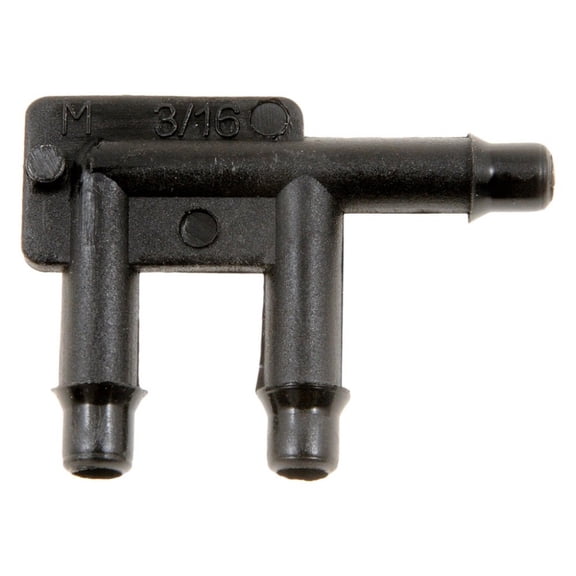 KarParts360 Vacuum Tubing Connector | Black | Plastic | F-Shape Connector | 0.18 Inches Outer Diameter | With 1 3/16 Vacuum Fitting Sizes