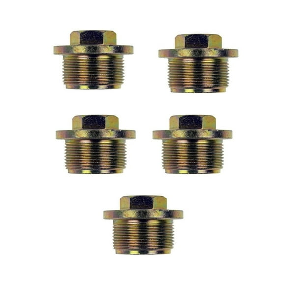 KarParts360 For Volkswagen EuroVan 2001 2002 2003 2004 Engine Oil Drain Plugs | 5 Pieces | Steel Material | Yellow | 3 Bolt Grade | Conventional Drain Method | Replacement For 59103193, 1309970032