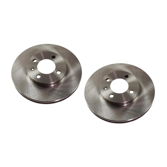 KarParts360 For Volkswagen Golf 1993 94 95 96 97 1998 Brake Discs Front | Pair | Cast Iron | Natural | Plain Surface | 10.08 Inches Diameter | Vented | With 4 Lugs | Replacement For 321615301D
