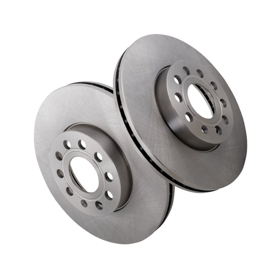 KarParts360 For Volkswagen Golf Alltrack 2017 2018 2019 Brake Discs Driver and Passenger Side | Pair | Front | Cast Iron | Natural | Plain Surface | 11.34 Inches Disc Diameter | Vented | 5 Lugs