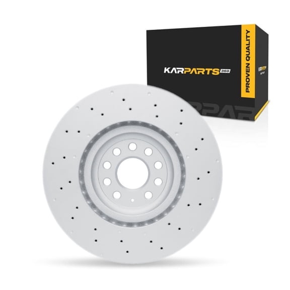 KarParts360 For Volkswagen Golf R 2022 2023 2024 2025 Disc Brake Rotor Front | Cast Iron | Coated | 31 Millimeters/1.22 Inches Discard Thickness | 357 Millimeters/14.06 Inches Outside Diameter