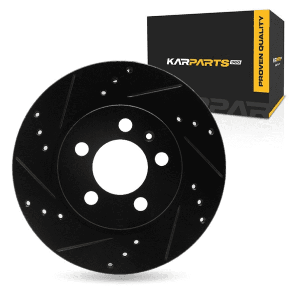 KarParts360 For Volkswagen Jetta 2004 2005 Brake Rotor | Black | 22 Millimeters / 0.87 Inches Nominal Thickness | 256 Millimeters / 10.08 Inches Outside Diameter | 5 Stud/Lug Hole
