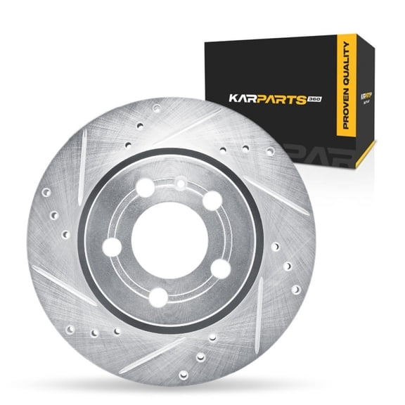 KarParts360 For Volkswagen Jetta 2004 2005 Brake Rotor | Silver | 22 Millimeters / 0.87 Inches Nominal Thickness | 256 Millimeters / 10.08 Inches Outside Diameter | 5 Stud/Lug Hole