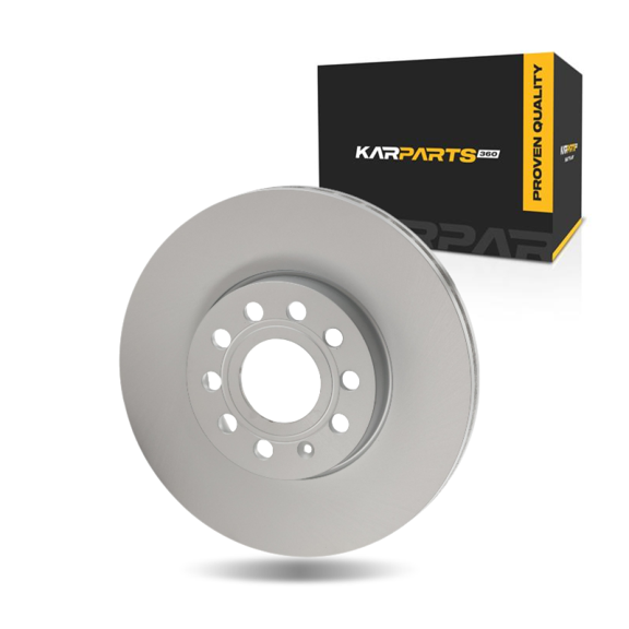 KarParts360 For Volkswagen Jetta 2005-2022 Brake Disc Front, Driver OR Passenger Side | Single Piece | Cast Iron | G-Coated | Vented | Plain Surface | 5 Lugs | 288.04MM Disc Diameter | 1K0615301T-PFM