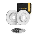 thumbnail image 1 of KarParts360 For Volkswagen Touareg 2004 2005 2006 2007 Disc Brake Pad and Rotor Set | Performance/Racing Driving Style | Low Metallic Pads | Cast Iron | 114.3 mm/4.50 in Bolt Circle | Plain | Vented, 1 of 4