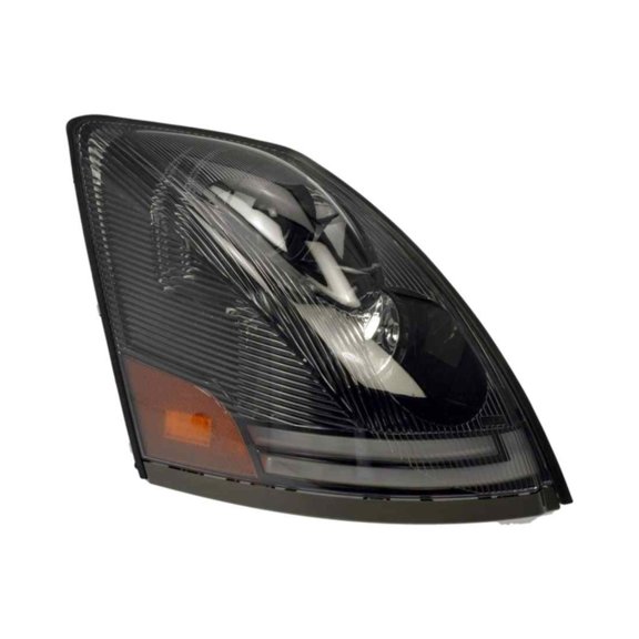 KarParts360 For Volvo VNL 2012-2018 Headlight Passenger Side | Amber, Clear Lens | Black Housing | Polypropylene Housing | LED Bulb Technology | 1.27, 1.58, 0.35, 0.03 Amperage Rating | 12 VDC Volts