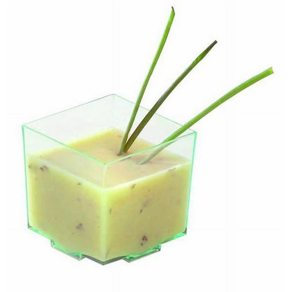 Kara Clear Green Cubic Mini Cup - 2 Oz. Pack Of 600
