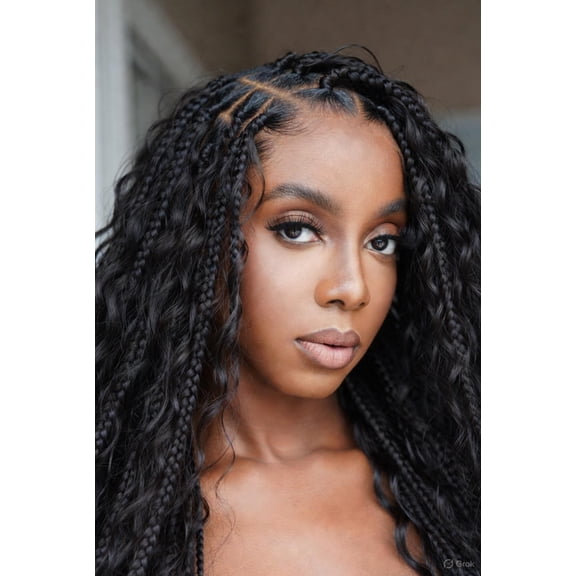 Kara Syn Queen Braid Nigeria Boho Knotless 13x4 Lace Front Wig 30 Inch