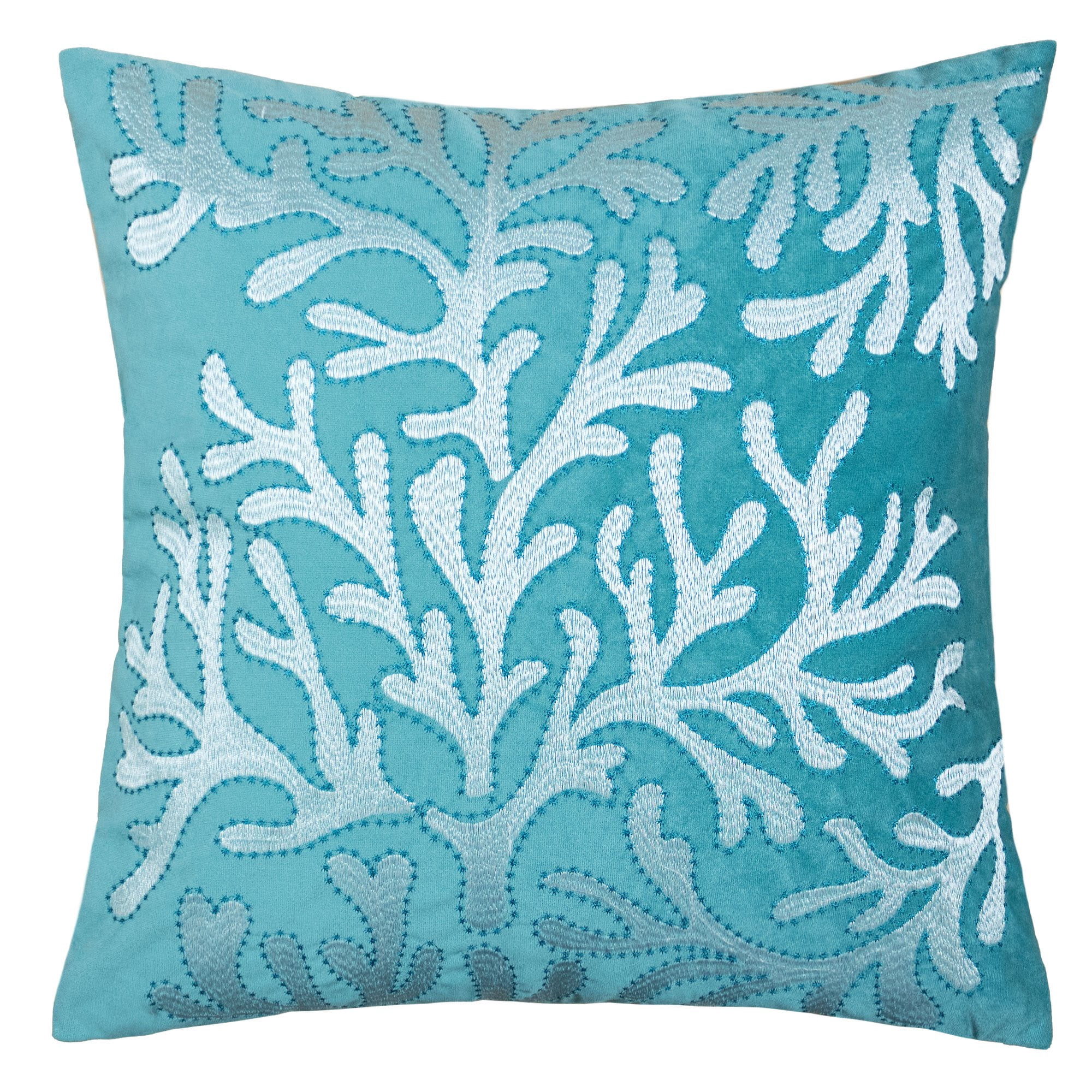 Kara Teal Abstract Polyester 20 in. x 20 in. Throw Pillow
