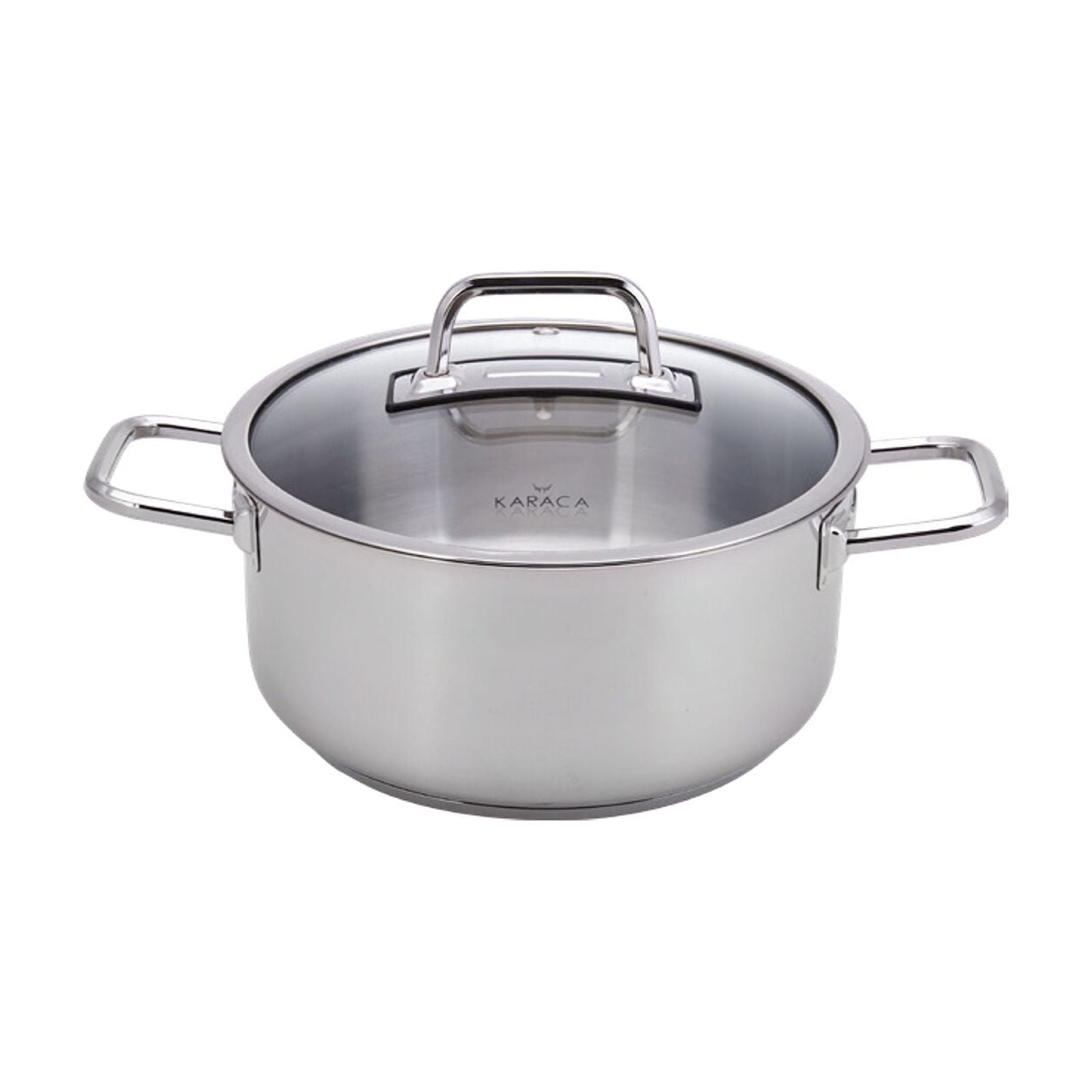 Karaca Stainless Steel Stock Pot with Lid, Dishwasher Safe, Durable and Lightweight Casserole Sauce pot