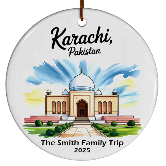 Karachi Pakistan Christmas Ornament, Collection of City Travel Souvenirs for Family and Friends, Christmas Tree Ornament City Travel, Trips of The Year, Christmas Ornament 2025