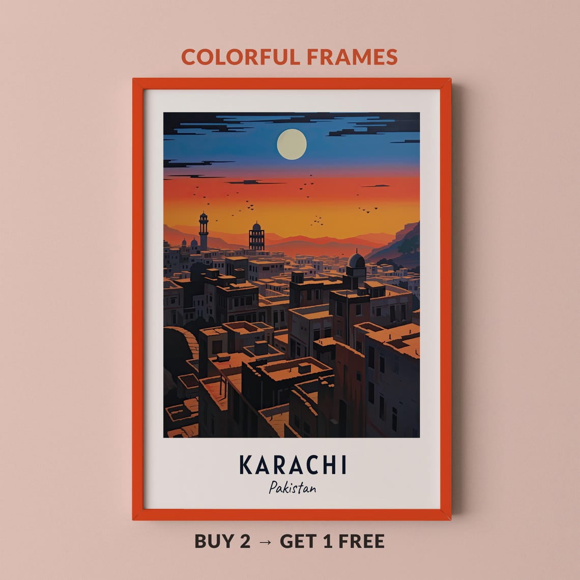 Karachi Travel Pakistan City Cityscape Poster, Travel Inspired Home And ...