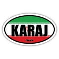 thumbnail image 1 of Karaj Iran Flag Oval Decal Vinyl Bumper Sticker 3x5 inches, 1 of 3