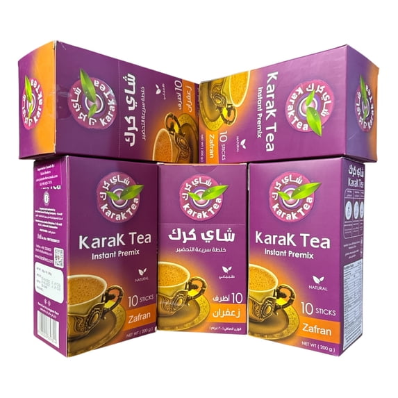 Karak Tea Instant Premix with Safran - 5 Pack (10 x 20g Sachets Each)