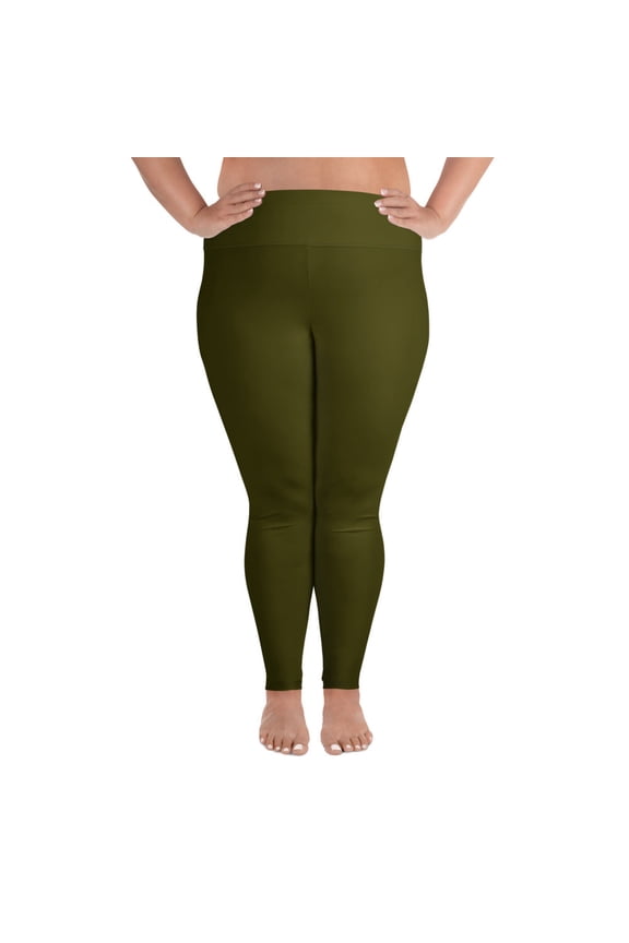 Karaka, Dark Green Plus Size Leggings, Dark Green Leggings for Plus Size, Big Size Dark Green Leggings, Dark Green Leggings for Big Women