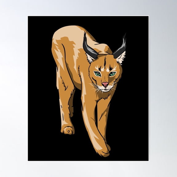 Karakal Cats Looks Like A Lynx Gift For Caracals Poster Wall Art, Modern Wall Decor For Living Room Bedroom, 12x18 UNFRAMED