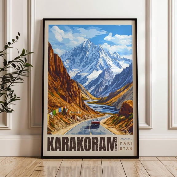 Karakoram Highway Pakistan Travel Print, Himalaya Mountain Art Unframed Paper Print