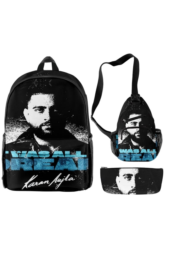 Karan Aujla It Was All A Dream The World Tour Backpack Unisex Shoulder Bag Hip Hop Daypack