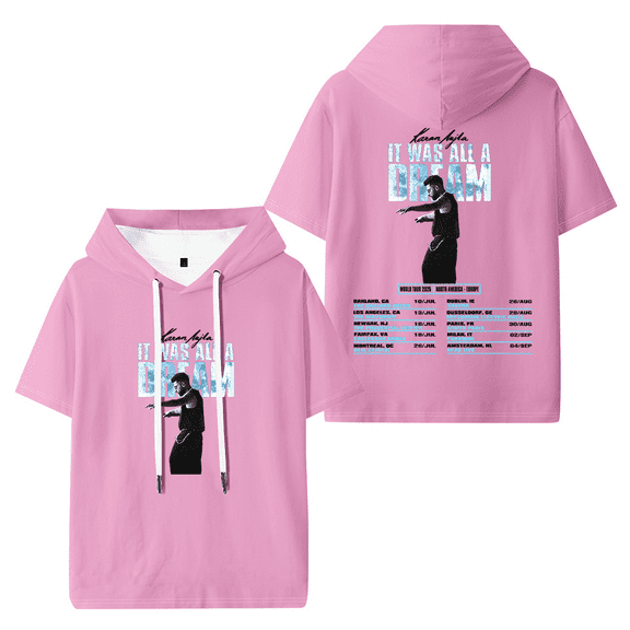 Karan Aujla It Was All A Dream Tour Hooded T-shirt Women Men Fashion Short Sleeve Tee Casual Streetwear Clothes