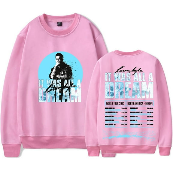 Karan Aujla It Was All A Dream World Tour 2025 Dates Long Sleeve Tee Unisex Crewneck Sweatshirts