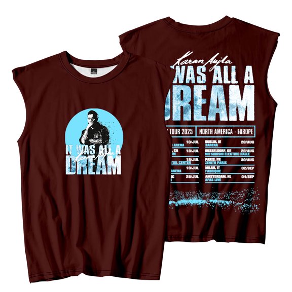 Karan Aujla It Was All A Dream World Tour 2025 Dates Sleeveless T-Shirts Unisex Fashion Tank Tops