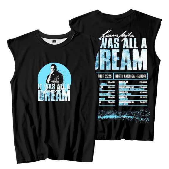 Karan Aujla It Was All A Dream World Tour 2025 Dates Sleeveless T-Shirts Unisex Fashion Tank Tops