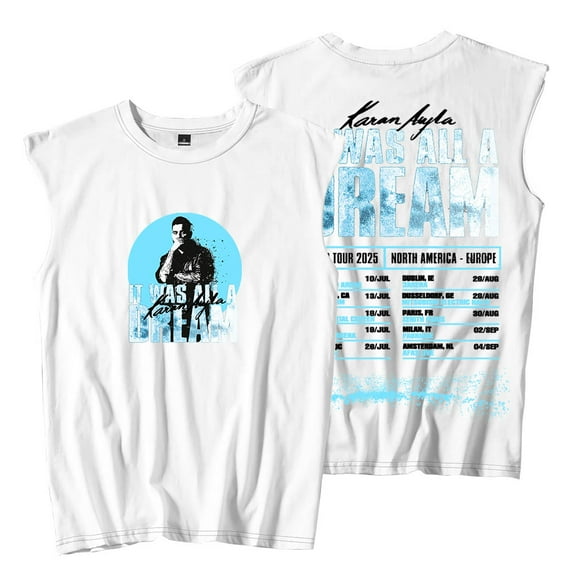 Karan Aujla It Was All A Dream World Tour 2025 Dates Sleeveless T-Shirts Unisex Fashion Tank Tops