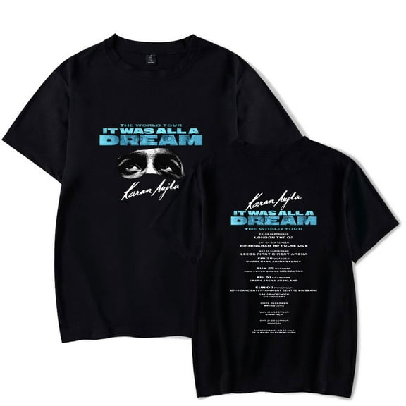 Karan Aujla It Was All A Dream World Tour Merch Fashion and leisure T-shirt Crewneck Tee Shirt