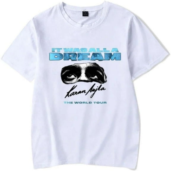 Karan Aujla It Was All A Dream World Tour Merch Short Sleeve T-shirt Unisex Fashion Crew Neck Top