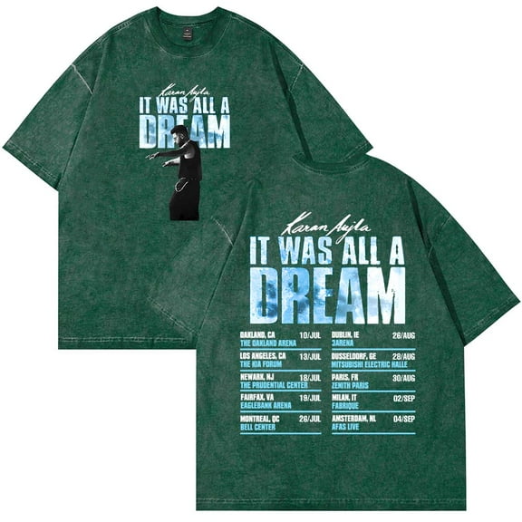 Karan Aujla It was All A Dream Tour 2025 Merch Cotton T-Shirt Wash Tee Women Men Short Sleeve Crewneck Tee