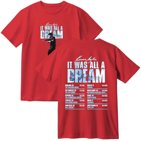 Karan Aujla It was All A Dream Tour 2025 Merch Cotton T-Shirt Women Men Casual Crewneck Short Sleeve Tee