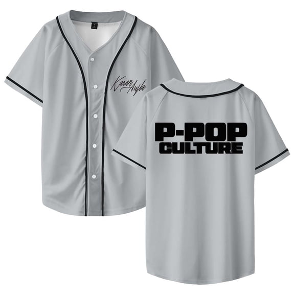 Karan Aujla P-Pop Culture Baseball Jersey Shirt V-Neck Women Men Short Sleeve Streetwear Clothes