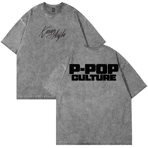 Karan Aujla P-Pop Culture T-Shirt Cotton Wash Tee Women Men Short Sleeve Casual Crewneck Tee