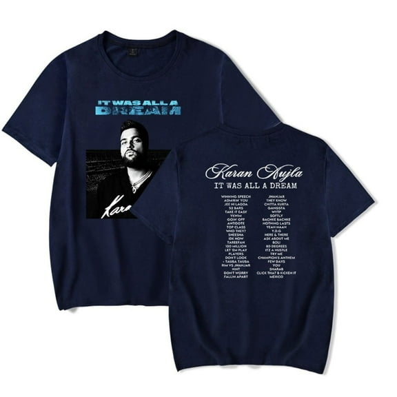 Karan Aujla T-shirt women's men's short sleeved round neck, all of this is a dream world tour T-shirt
