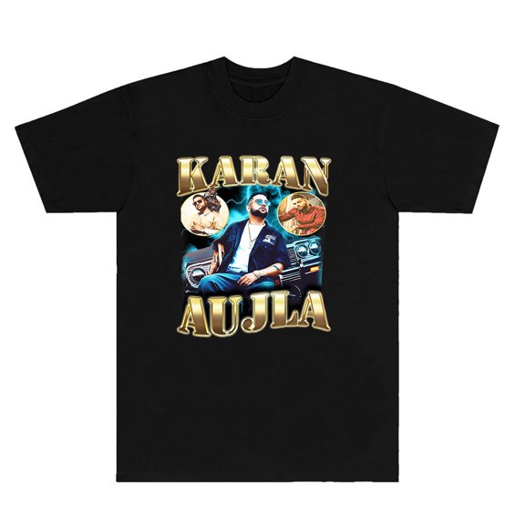 Karan Aujla Vintage 90's T-Shirts 2024 Tour Tee Cosplay Women Men Fashion Crewneck Short Sleeve Top