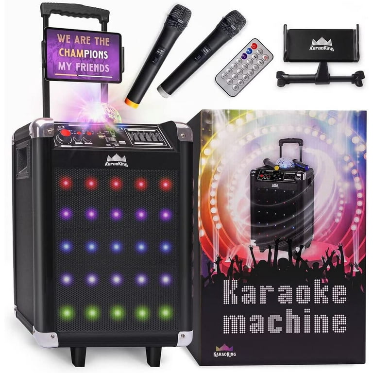 KaraoKing Karaoke Machine-Wireless Microphone Speaker with Disco Ball