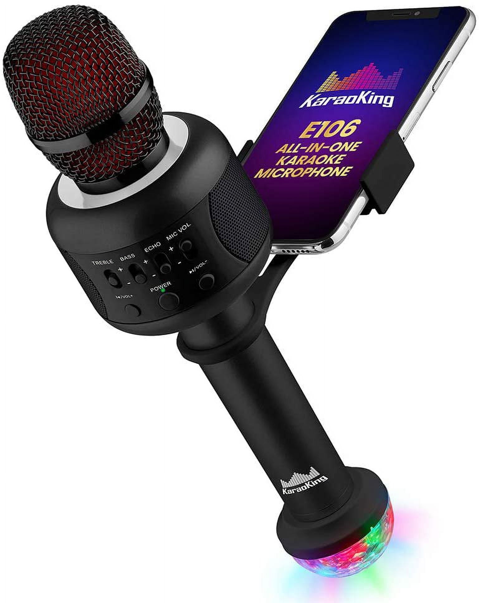 Ising Light-Up Bluetooth Karaoke Microphones ISK103-BLK-T18-12