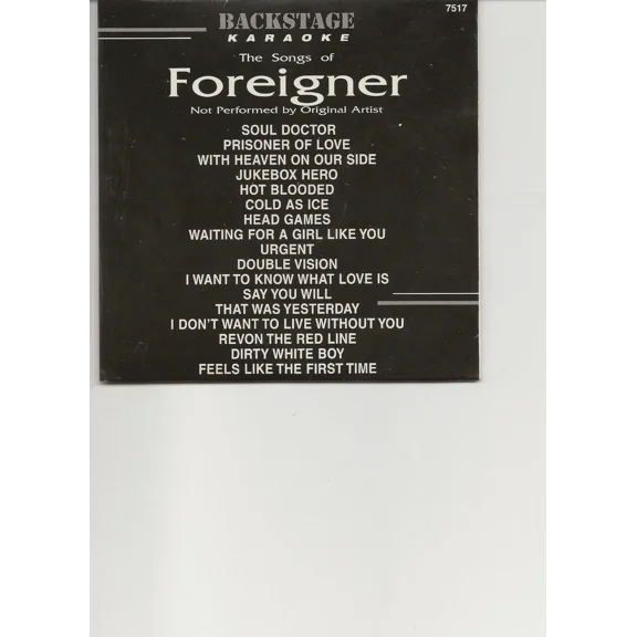 Karaoke Backstage Cd+G Foreigner #Bs 7517