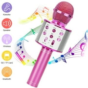 NOVASHION Karaoke Bluetooth Microphone with Speaker Magic Voices, Record Function, Handheld Wireless Microphone for Kids Party KTV Gifts
