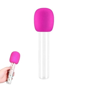 Karaoke Lab Test Tube & Microphone Cover Set, 1.18 x 7.28 in Plastic Tubes with Caps, Music Party Favors & Science Decor