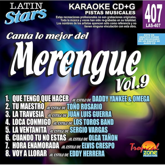 Karaoke Latin Stars 407 Merengue Vol. 9